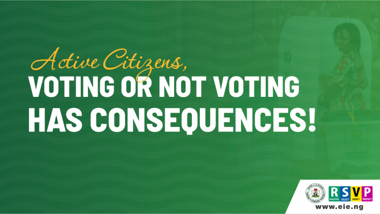 Flyer stating that voting or not voting has consequences